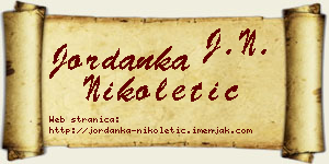 Jordanka Nikoletić vizit kartica
